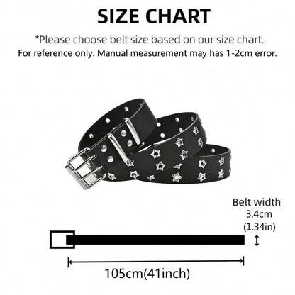 Women's Punk Hollow-Out Belt - Star Decor Fashion Waistband for Fall, Autumn & Halloween