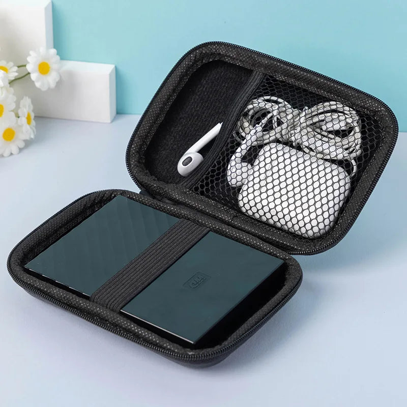Portable EVA Storage Bag | Zipper Pouch for Mobile Phone Chargers, Hard Disks, U Disks, and Data Cables - Available in 1 or 2pcs