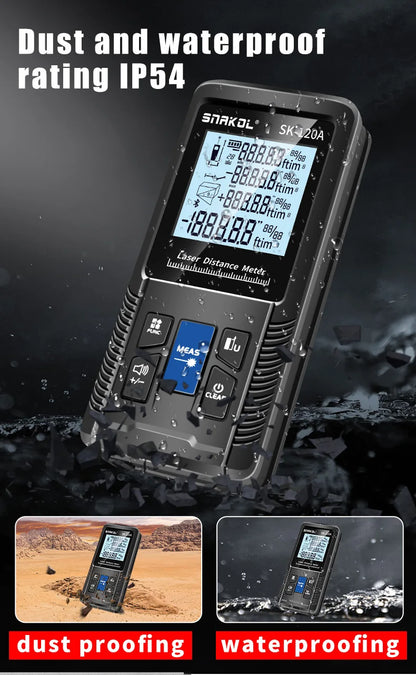 Snakol 120M Green Laser Tape Measure — High Accuracy Digital Distance Meter & Electronic Ruler
