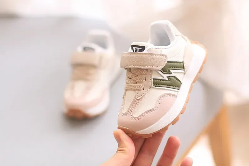 New Kids Sports Shoes - Non-Slip Breathable Lace-Up & Hook and Loop Casual Sneakers, Lightweight Soft Sole