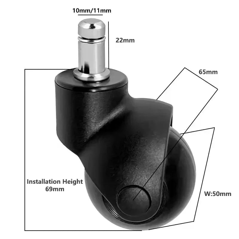5-Pack 2" M11 Office Chair Caster Wheels — Heavy Duty, Quiet Rolling, Universal Fit for Desk Chairs
