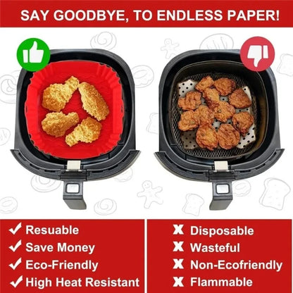 Silicone Air Fryer Accessories Set – Tray, Mat, Grill & Baking Pan for Pizza, Chicken & Oven Use