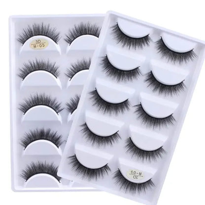 5 Pairs 3D Real Mink False Eyelashes – Soft Natural Look Eyelash Extensions for Makeup & Daily Wear