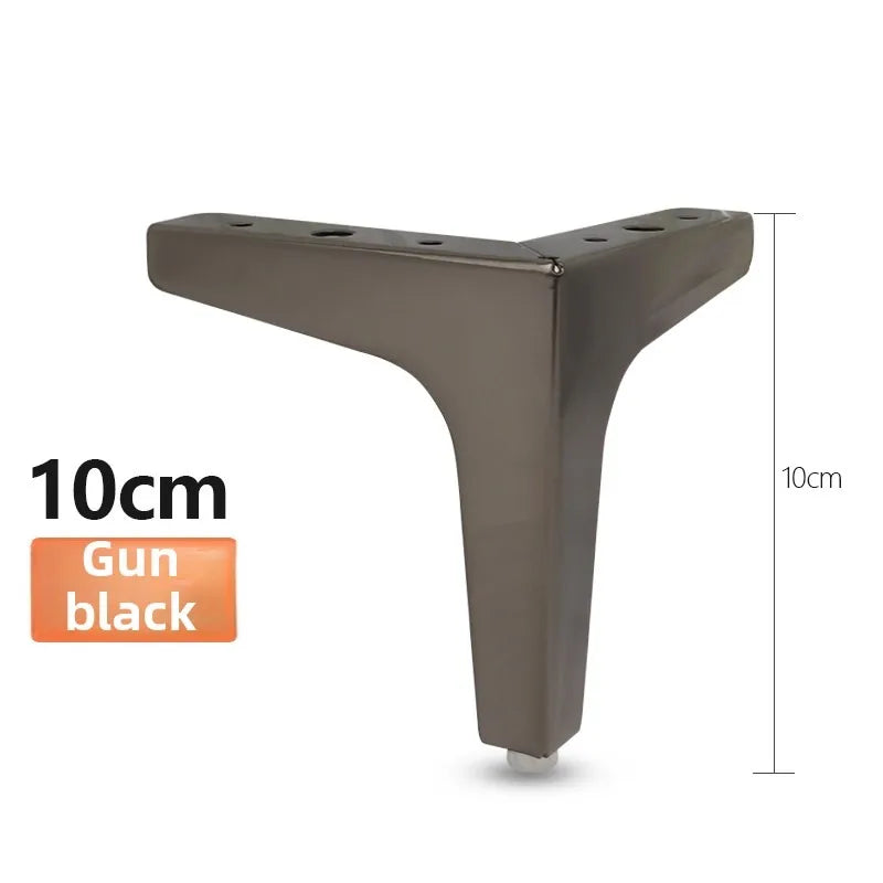 4Pcs Modern Metal Furniture Legs – Gold & Black Iron Sofa Feet for Table, Bed, Chair, Desk & Cabinet