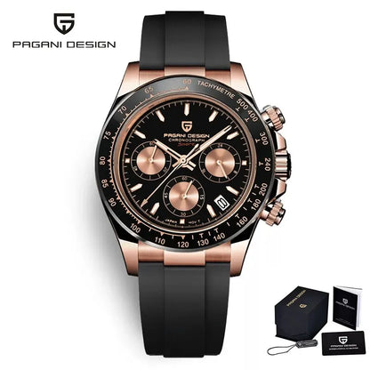 PAGANI DESIGN 2024 Quartz Men's Luxury Business Watch – Chronograph VK63 Waterproof