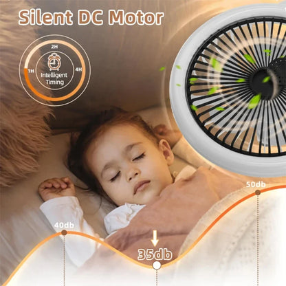Rotatable 3-in-1 Ceiling Fan Light - E27 LED Converter with Smart Remote Control for Bedroom, Kitchen & Study