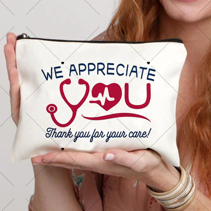 High-Quality Square Pillowcase — Washable Living Room Sofa Cushion Cover with “Thanks to Nurse” Print for Home & Office Decor