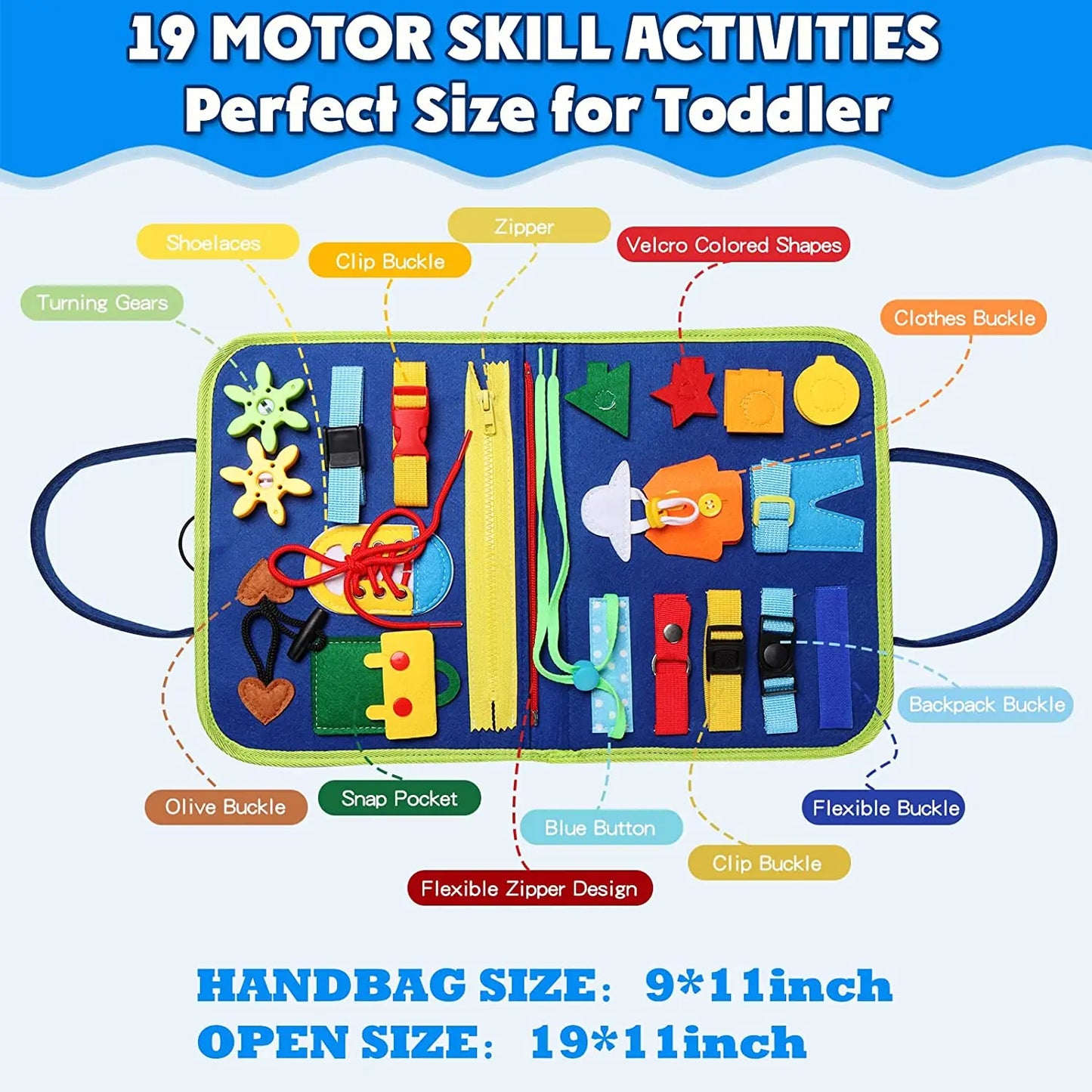 Montessori Toddler Busy Board – Educational Travel Toy for Motor Skills & Baby Learning, Perfect Christmas Gift