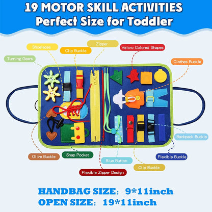Montessori Toddler Busy Board – Educational Travel Toy for Motor Skills & Baby Learning, Perfect Christmas Gift