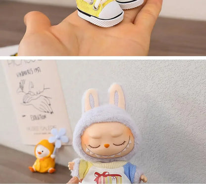 17cm LABUBU Cotton Doll Shoes - Casual Sports Footwear for Dolls, Accessories for Labubu Outfits (Only shoes)