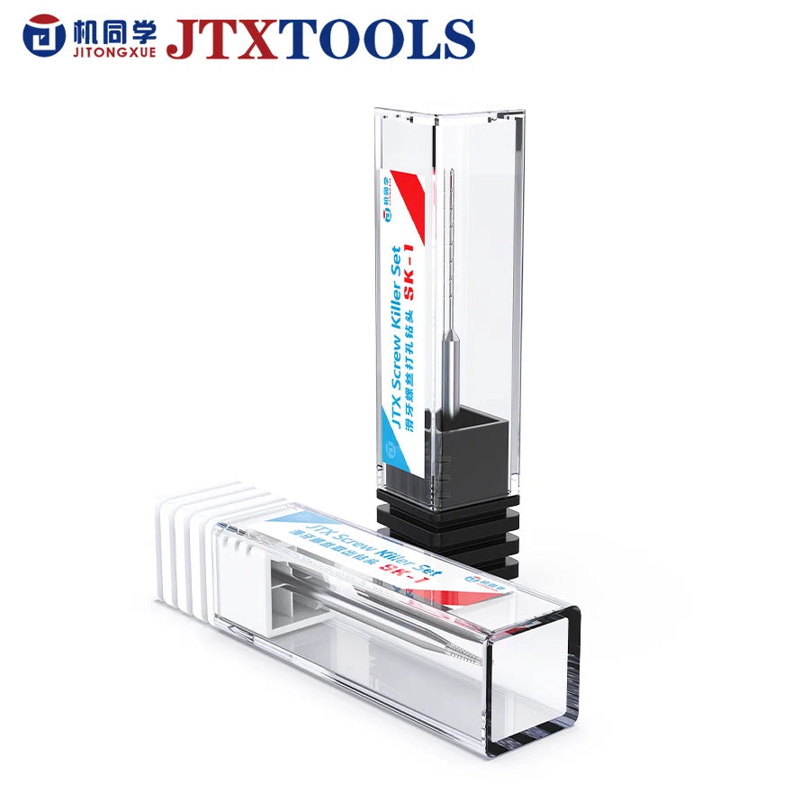 JTX SK-1 Alloy Screw Extractor Drill Bit Set – Precision Repair Tool Kit for Mobile Phone PCB & Motherboard Screw Removal Professional Accessories