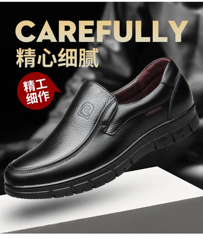 Genuine Leather Handmade Men's Shoes – Casual Loafers, Breathable Slip-On Walking Sneakers for Outdoor Wear