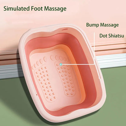 Foldable Footbath Massage Spa Bucket - Portable Soaking Basin for Home Sauna, Pedicure Bath, and Household Relaxation