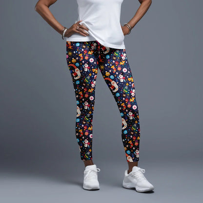LETSFIND Women High Waist Winter Fitness Leggings, 3D Christmas Print Full Length Stretch Yoga & Casual Trousers