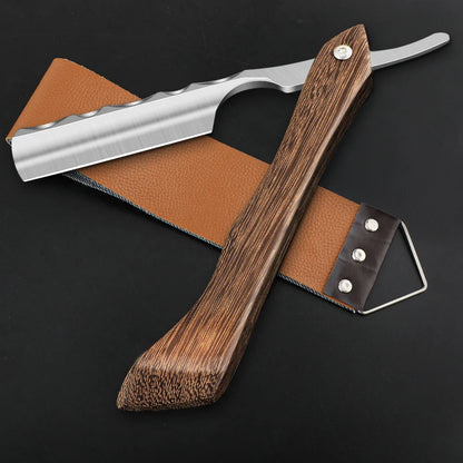 Professional Barbershop Men’s Shaver – Straight Edge Barber Razor Knife for Beard Shaving with Wiping Cloth