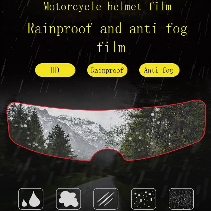 Motorcycle Helmet Clear Rainproof Anti-Fog Film – Nano Coating Sticker for Safety Driving, Durable Universal Helmet Accessory