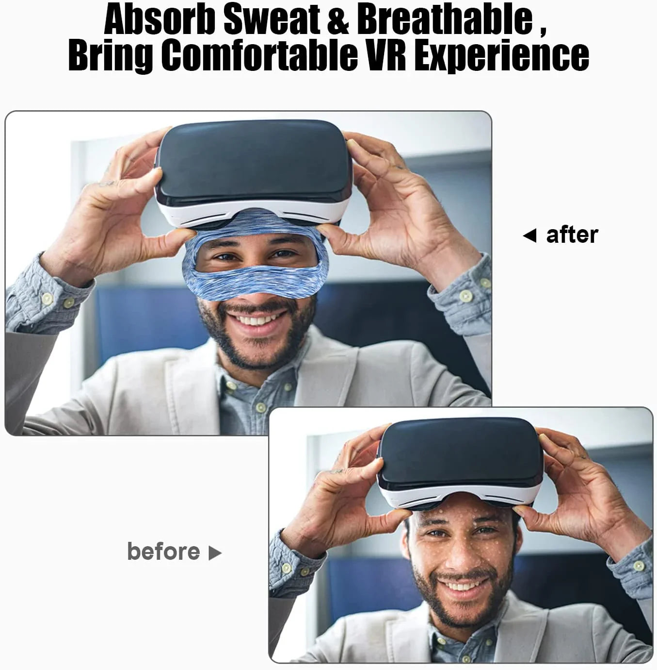 Breathable Eye Mask & Sweat Band for Meta Oculus Quest 2 – VR Headset Cover Accessory