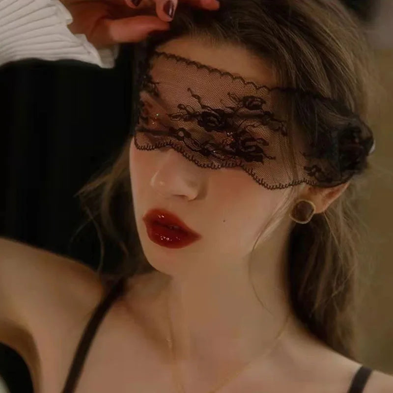 Fashion Lace Eye Mask — Hollow Out See-Through Blindfold, Adjustable Masquerade Mask for Party & Club Accessories