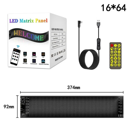 LED Matrix Pixel Panel – Scrolling Bright Advertising Sign with Flexible USB & Bluetooth App Control