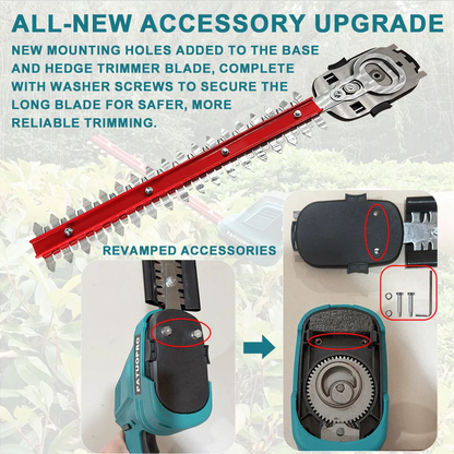 2-in-1 Cordless Electric Hedge Trimmer & Grass Shears 21V Garden Cutter for Makita 18V Battery (Tool Only)