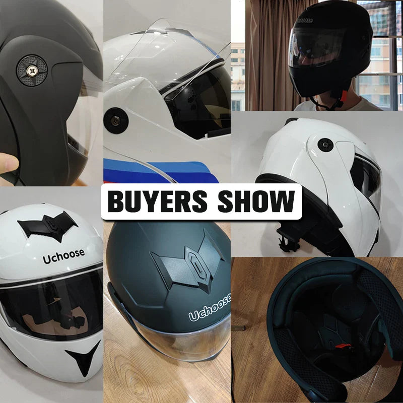 DOT Certified Uchoose Motorcycle Helmet – Double Lens Modular Flip Helmet with Visor, Unisex Safety Gear