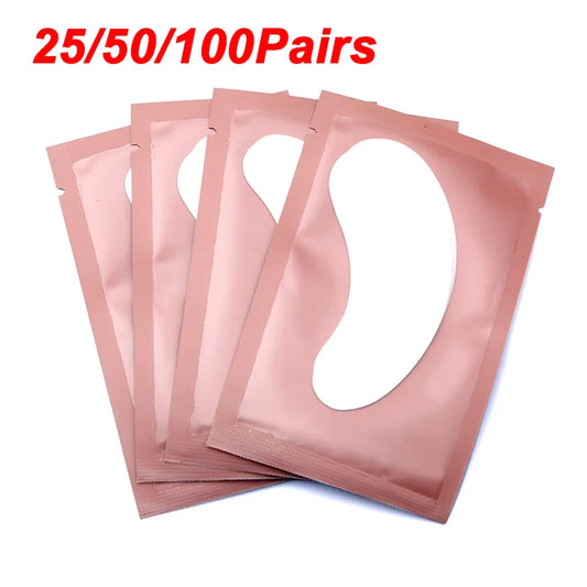 25/50/100 Pairs Hydrogel Eye Patches | Lint-Free Under Eyelash Pads for False Eyelash Application | LAUKISS Paper Stickers
