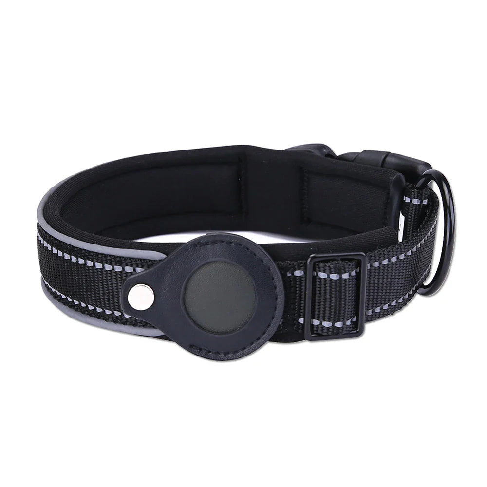 Reflective Padded AirTag Dog Collar – Integrated AirTag Holder for Small, Medium & Large Dogs