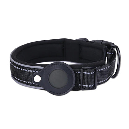Reflective Padded AirTag Dog Collar – Integrated AirTag Holder for Small, Medium & Large Dogs