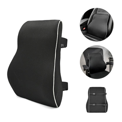 Non-Slip Memory Foam Lumbar Support Pillow – Back Pain Relief Cushion for Car, Office & Home Seat Comfort Waist Support Pillow