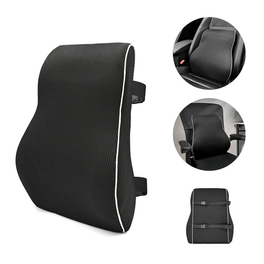 Non-Slip Memory Foam Lumbar Support Pillow – Back Pain Relief Cushion for Car, Office & Home Seat Comfort Waist Support Pillow