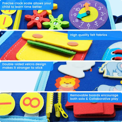 Montessori Busy Board for Toddlers – Sensory Busy Book for Early Education & Fine Motor Skills Learning Toys
