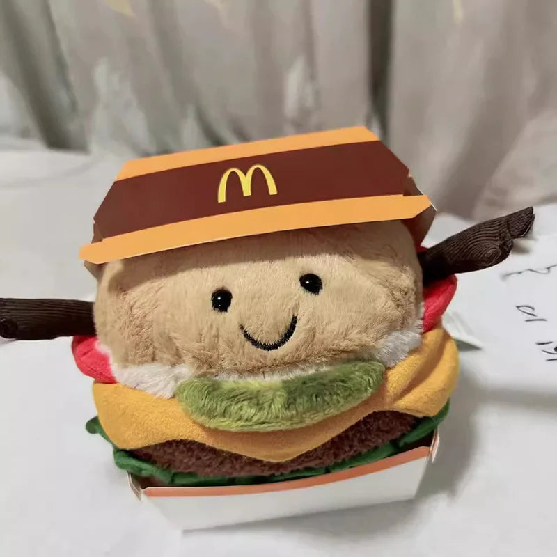 15cm Cute Cartoon Hamburger & Taco Plush Toy – Soft Fluffy Stuffed Doll, Creative Kids Gift for Birthday & Holidays