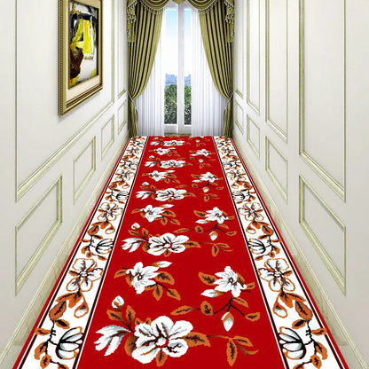 Luxury Chinese Classical Corridor Rug – Crystal Velvet Washable Carpet for Villa, Hotel & Hallway