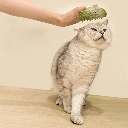 Pet Cat Hair Removal Massage Comb - Scratching Rubbing Brush, Kitten Grooming Self-Cleaning Wall Corner Cat Scratcher Combs