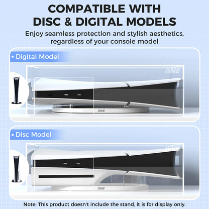 IINE Acrylic Dust Cover for PS5 Slim – Durable PC Dustproof Protective Case Compatible with Disc & Digital Console Models