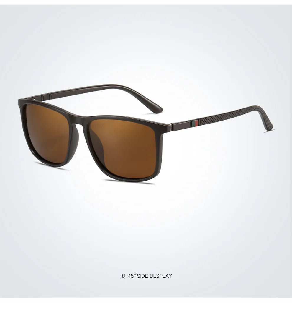 Fashion Square Polarized Sunglasses for Men – Luxury Designer UV400 Driving & Fishing Eyewear