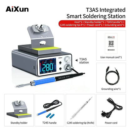 AIXUN T3A/T3B Intelligent Soldering Station – Rework Station for PCB & BGA Soldering with T115/T210/T245/T12 Tools