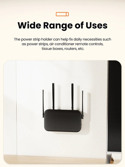 Toocki Punch-Free Wall-Mounted Power Strip Holder – Socket Fixer & Home Power Organizer for Kitchen & Office