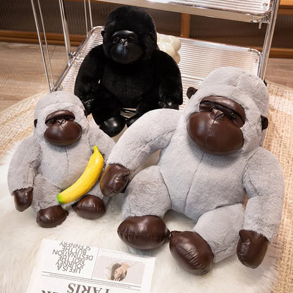 35/50/65cm Big Black Gorilla Plush Toy – Cute Stuffed King Kong Monkey for Birthday Gifts