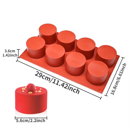 Cylinder-Shaped Silicone Mold — DIY Soap, Chocolate, Cookie Sandwich, Jelly, Pudding & Candy Baking Tool