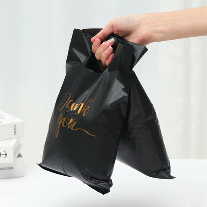 100pcs Thank You Gift Bags - Plastic Shopping Tote Bags for Birthday, Wedding, Party Favors, Candy, and Cookie Wrappers - 20*30cm