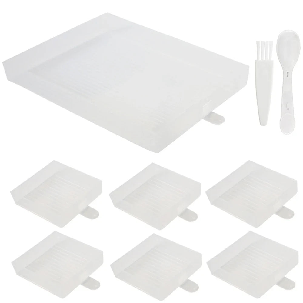 6-Grid Diamond Painting Accessory Tray Kit – Large Capacity Plate for Nail Art, Beading, and Cross Stitch