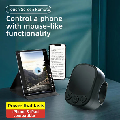 Mouse Ring Remote Control with Touchpad – Smart Automatic Screen Clicker & Scrolling Ring Device for Continuous Clicking & Control
