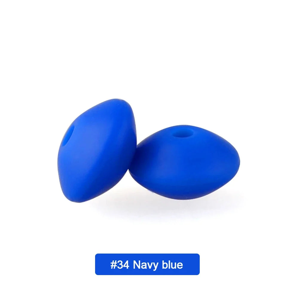 100/50/20Pcs Silicone Lentil Beads - 12mm BPA Free Loose Spacer Beads for DIY Jewelry Making Bracelets Necklaces Keychains