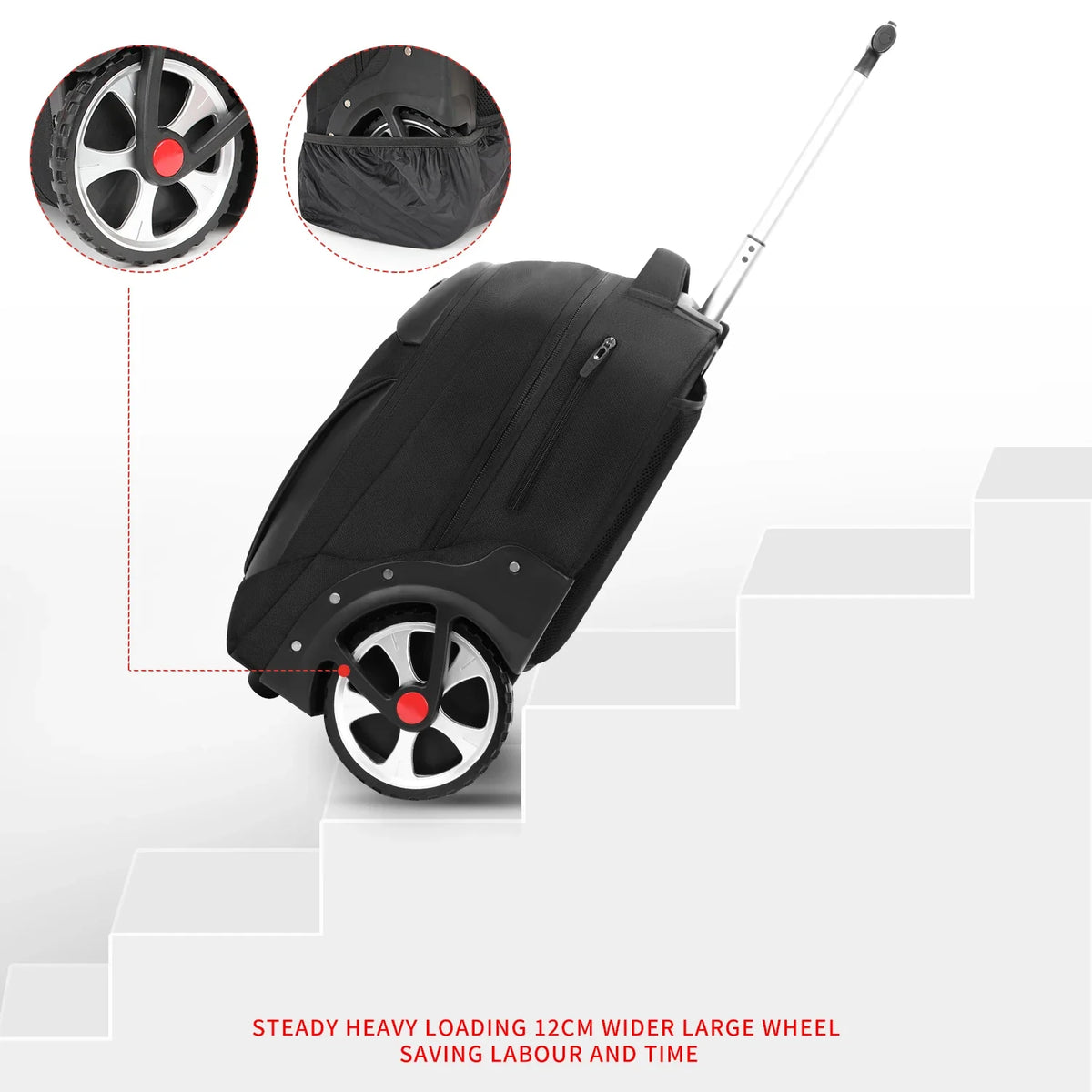 20-Inch Rolling Luggage Backpack – Large-Capacity Travel Suitcase with Wheels, Trolley Bag and Multifunctional Laptop Carry-On