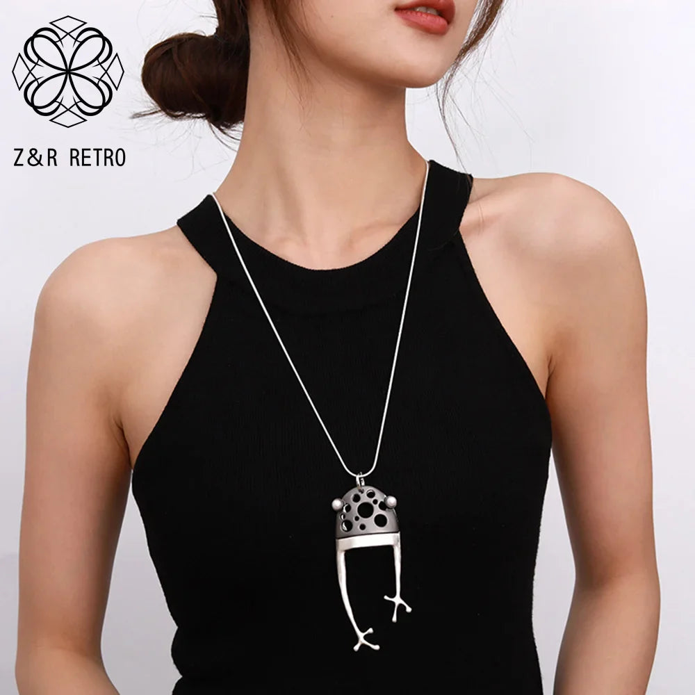 Vintage Long Chain Necklace – Irregular Gothic Pendant Jewelry for Women, 2023 Trendy Fashion Accessories