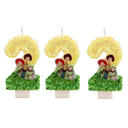 Toy Story Cartoon Number Candles 0-9 - Cute Kids Birthday Cake & Party Decoration Supplies
