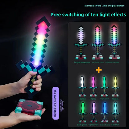 MC Game LED Creeper Night Lamp – Creative Block Button Light for Bedroom, Desk, and Bedside Decoration