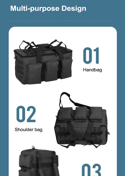 55L Tactical Duffel Bag – Large Camping Backpack for Hiking, Mountaineering, Travel & Gym, Men's Weekend Utility Bag