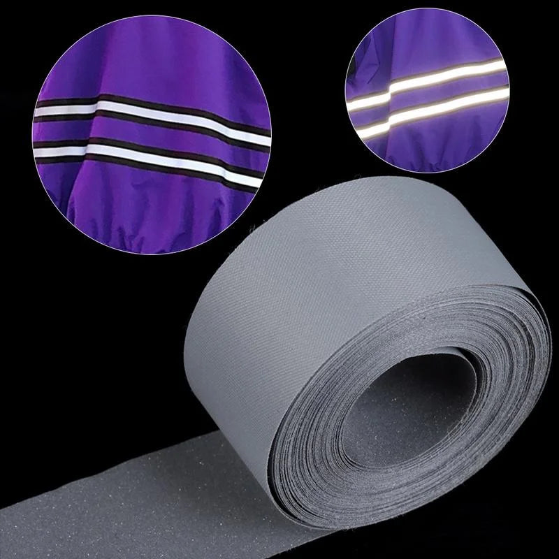 5M Reflective Heat Transfer Film - Iron on Safety Reflector Sticker for DIY Clothing, Bag, Shoes, Roadway Night Warning Strip (2-5cm)
